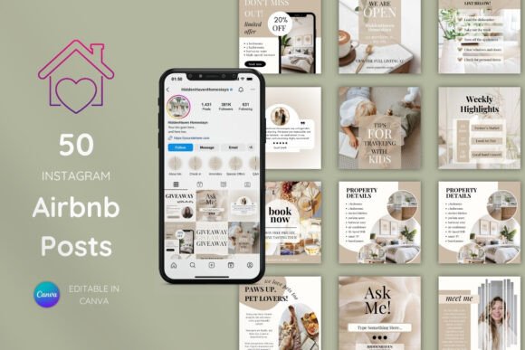 Download Airbnb Social Media Instagram Templates - Instagram templates Collection