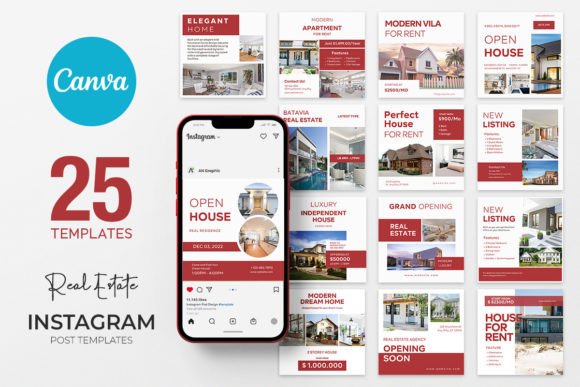 Download 25 Real Estate Canva Instagram Templates - Instagram templates Collection